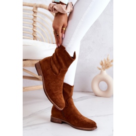 S.Barski Bottines Ajourées Femme Daim Camel Lemar brun 3
