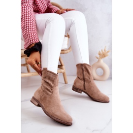 S.Barski Bottines Ajourées Femme Daim Beige Lemar 6