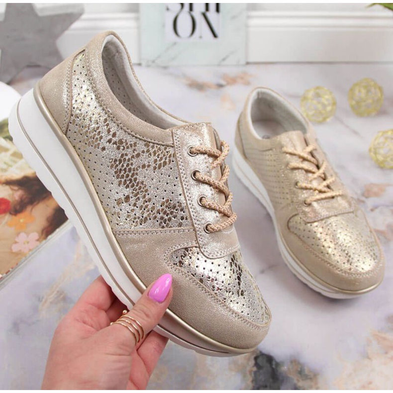 Baskets en cuir S. Barski W OLI148 or d'or 1 Baskets en cuir S. Barski W OLI148 or d'or 1