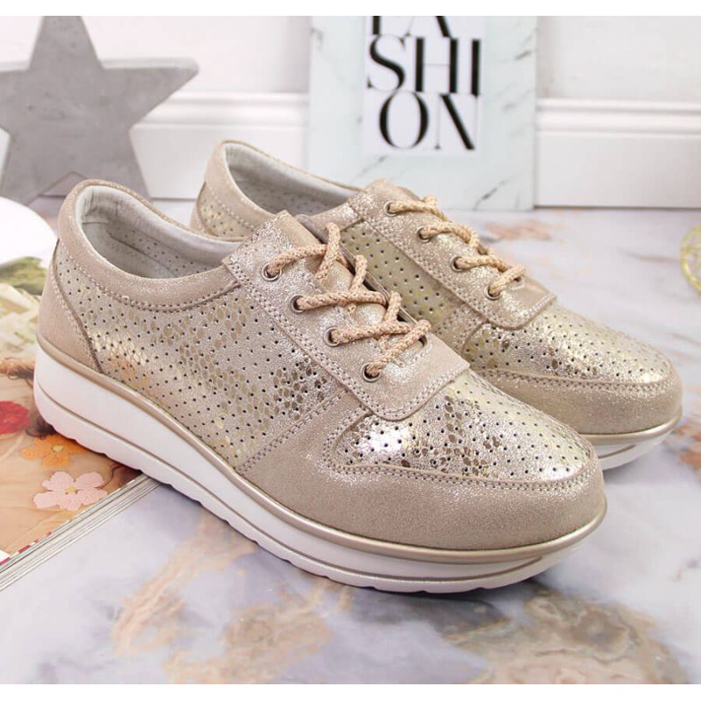 Baskets en cuir S. Barski W OLI148 or d'or 2 Baskets en cuir S. Barski W OLI148 or d'or 2