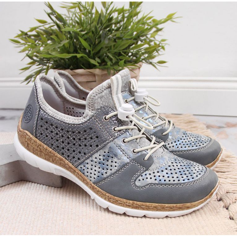Rieker W N4255-12 chaussures de sport ajourées bleu 2