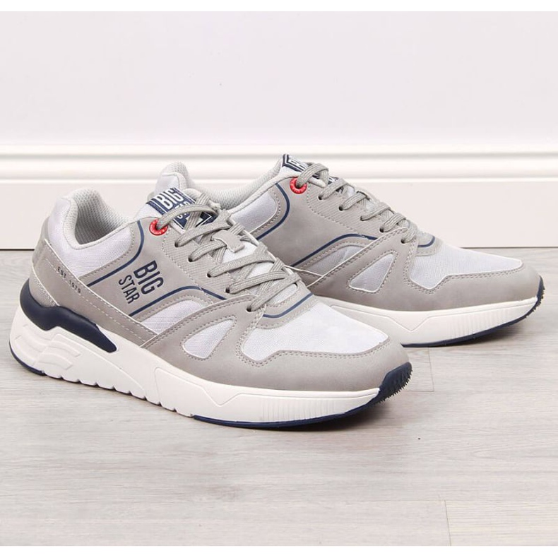 Chaussures de sport décontractées grises Big Star M JJ174276 1