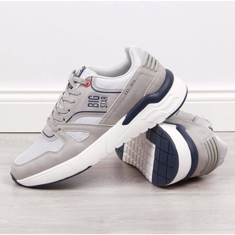 Chaussures de sport décontractées grises Big Star M JJ174276 2
