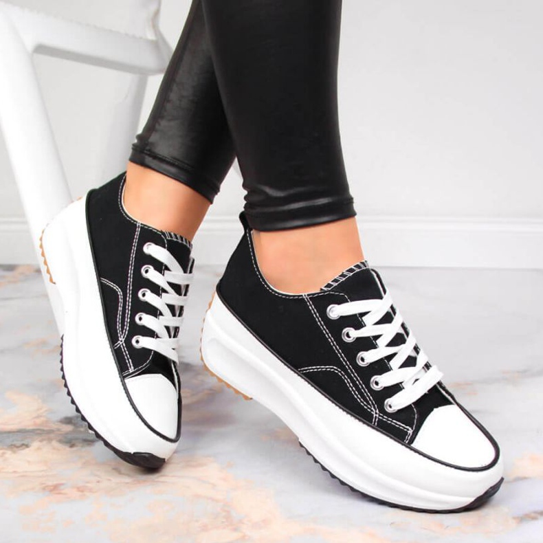 Baskets noires McKeylor W JAN93 talon compensé le noir 2