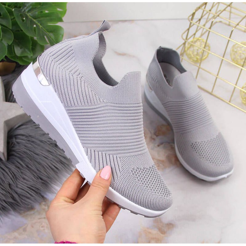 Baskets chaussettes à enfiler McKeylor W JAN95A gris 1