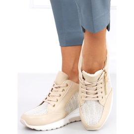Baskets compensées beiges Nasto Nude 1