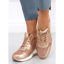 Baskets compensées champagne Bene Champagne rose doré 2
