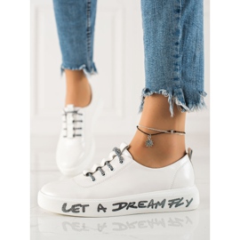 Goodin Baskets à la mode en cuir écologique blanc 1