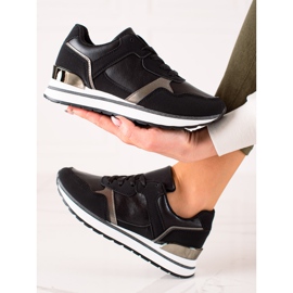 TRENDI Baskets noires sur la plateforme le noir 1