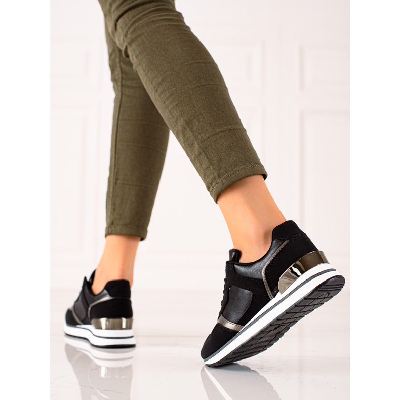 TRENDI Baskets noires sur la plateforme le noir 2