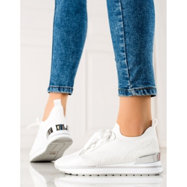 TRENDI Chaussures de sport blanches à paillettes 1