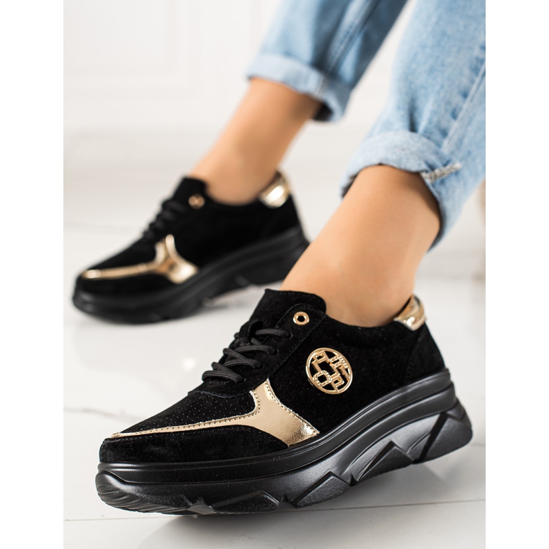 Filippo Baskets en cuir sur la plate-forme noir 2