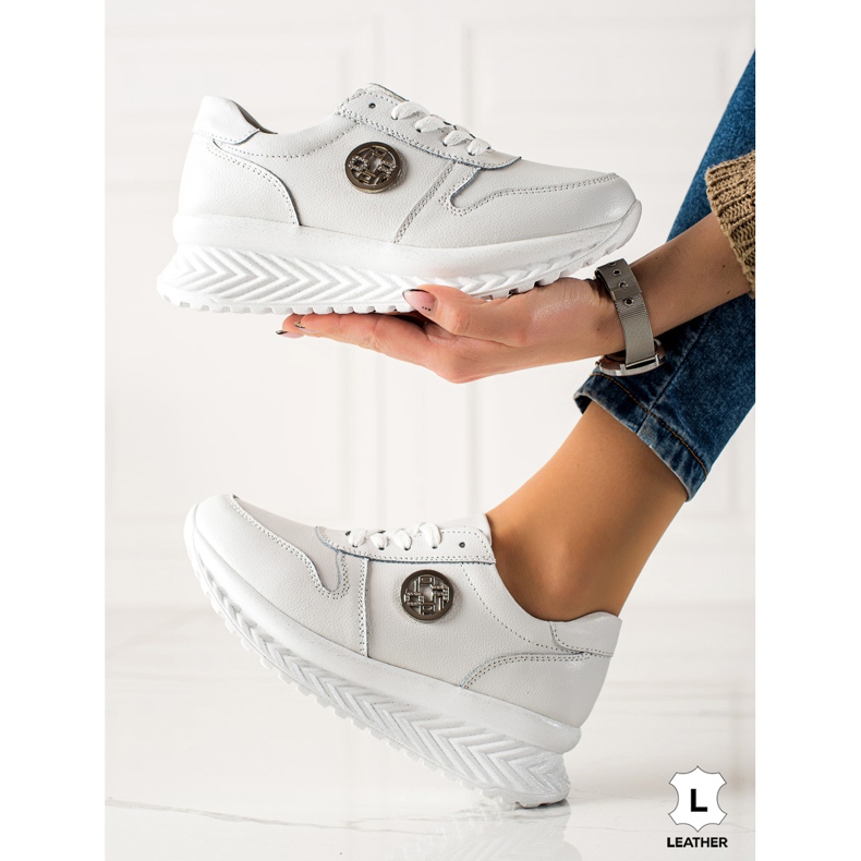 Filippo Baskets en cuir classiques blanche 1