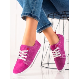 Filippo Baskets en cuir classiques rose 2