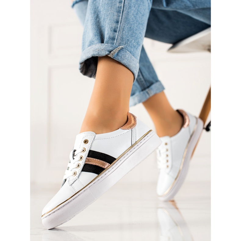 Baskets de sport en cuir VINCEZA blanc 1