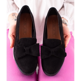 La.Fi Chaussures en daim avec un nœud le noir 3