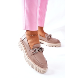 Mocassins Brogues Femme Cuir Beige Foncé Laura Messi 2383 3 Mocassins Brogues Femme Cuir Beige Foncé Laura Messi 2383 3