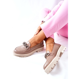 Mocassins Brogues Femme Cuir Beige Foncé Laura Messi 2383 5 Mocassins Brogues Femme Cuir Beige Foncé Laura Messi 2383 5