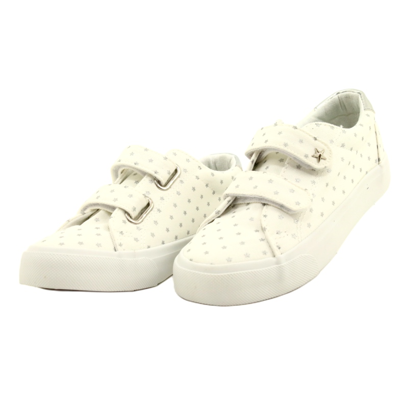 Baskets Velcro Avec Étoiles Argentées Atletico WY20757 Blanc blanche 3