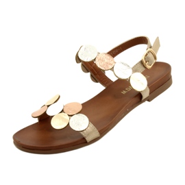 M.Daszyński Sandales roues dorées Daszyński MR1958-1 Or beige argent 3
