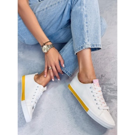 Baskets femme blanches Twerd Jaune 3