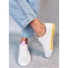 Baskets femme blanches Twerd Jaune 1