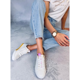 Baskets femme blanches Twerd Jaune 4