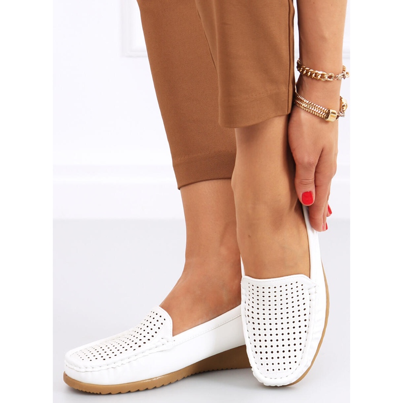 Mocassins femme ajourés Ilin Blanc 1