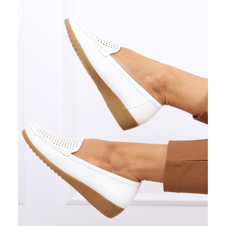 Mocassins femme ajourés Ilin Blanc blanche 2 Mocassins femme ajourés Ilin Blanc blanche 2