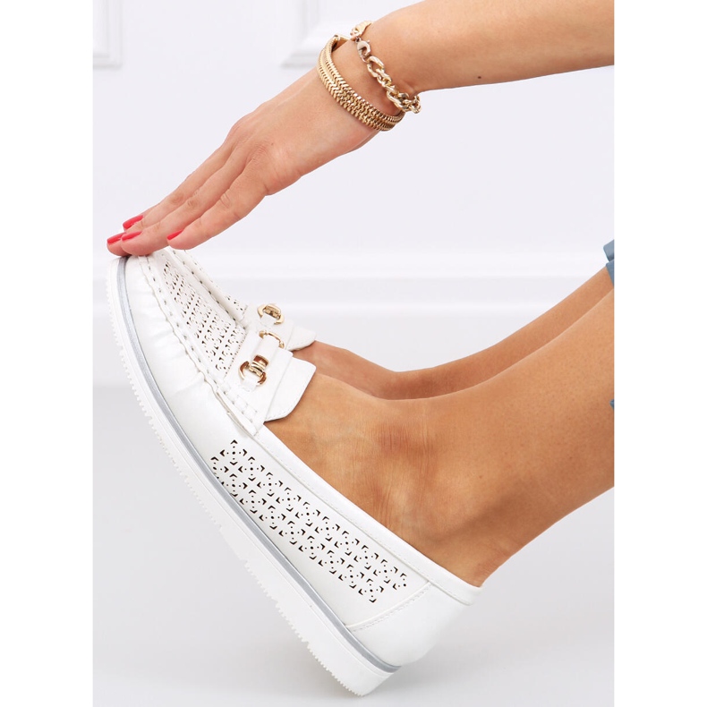 Mocassins femme Senda Blanc blanche 2