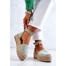 FB2 Sandales espadrilles Lillian vertes à jets 1