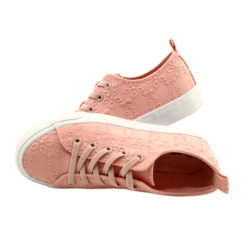 Atletico Les baskets de filles ont glissé la dentelle WY20763 Pink rose 4