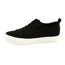 Atletico Les baskets des filles glissent-dans la dentelle wy20763 noir 1