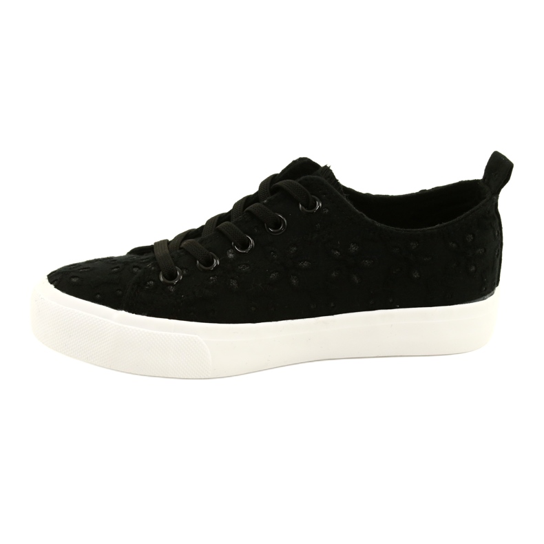 Atletico Les baskets des filles glissent-dans la dentelle wy20763 noir le noir 1