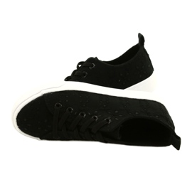 Atletico Les baskets des filles glissent-dans la dentelle wy20763 noir 4
