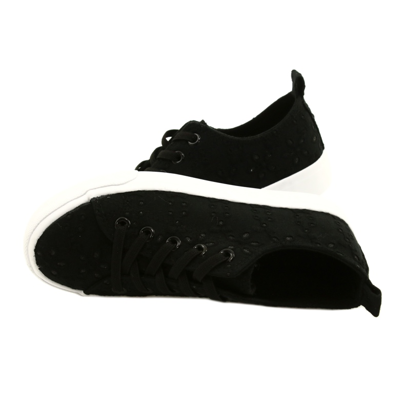 Atletico Les baskets des filles glissent-dans la dentelle wy20763 noir 4