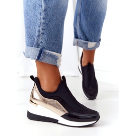 Baskets compensées Evento 21PB35-4000 noir doré 2