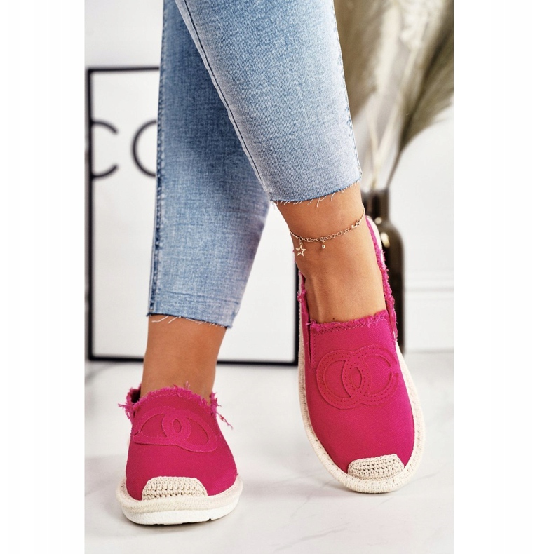 PS1 Espadrilles Classique Femme Fuchsia Flaure rose 3