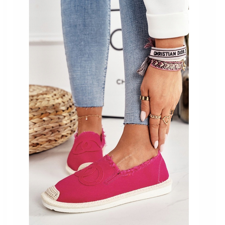 PS1 Espadrilles Classique Femme Fuchsia Flaure rose 4