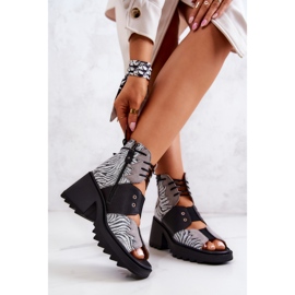 Maciejka 05321-03 Bottines en Cuir Gris et Noir argent 2