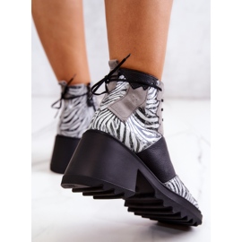 Maciejka 05321-03 Bottines en Cuir Gris et Noir le noir argent 4