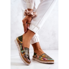 Mocassins en Cuir pour Femme Maciejka 05434-09 Vert multicolore 2