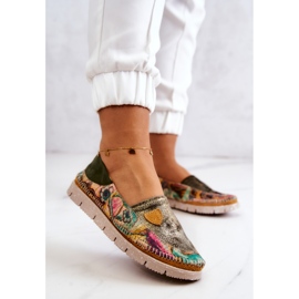 Mocassins en Cuir pour Femme Maciejka 05434-09 Vert multicolore 3