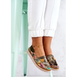 Mocassins en Cuir pour Femme Maciejka 05434-09 Vert multicolore 8