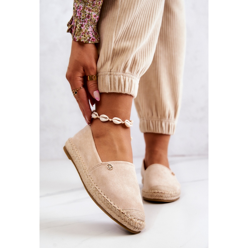 PE1 Espadrilles en daim beiges pour femmes Joaquin 1