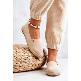 PE1 Espadrilles en daim beiges pour femmes Joaquin 4