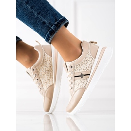 TRENDI Baskets élégantes beige brun 1