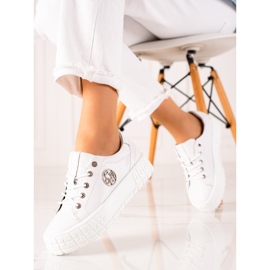 Filippo Baskets en cuir sur la plate-forme blanche 1