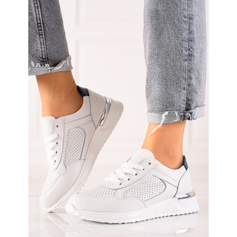 Baskets en cuir VINCEZA blanche 1 Baskets en cuir VINCEZA blanche 1