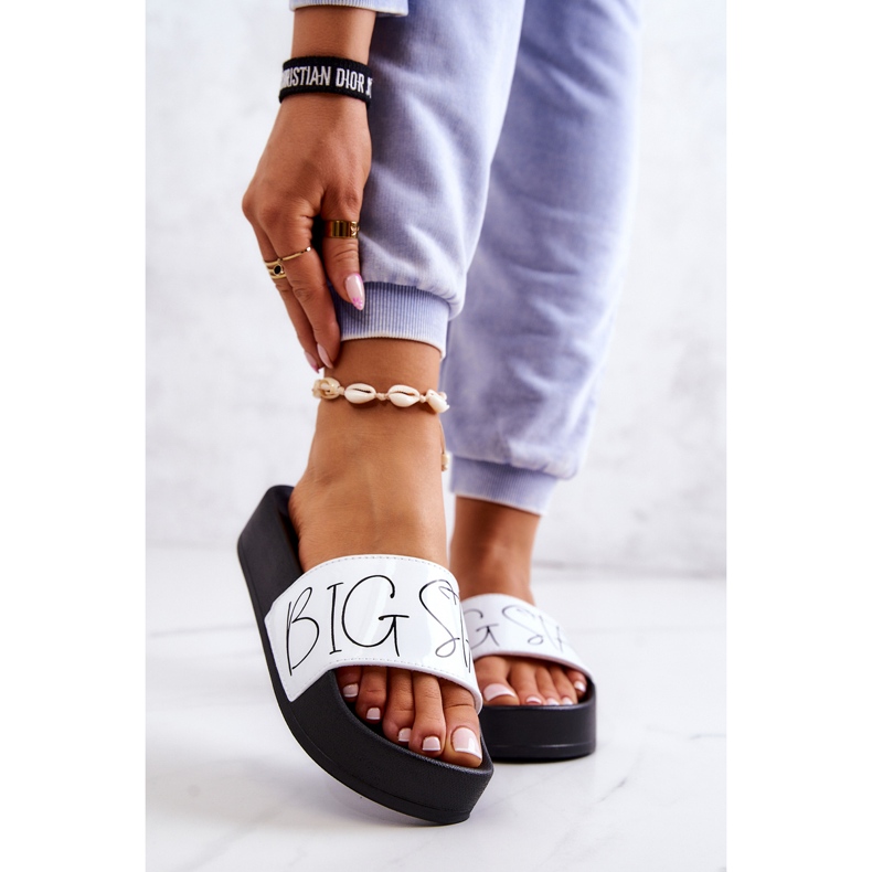 Chaussons Caoutchouc Femme Big Star JJ274A275 Noir et Blanc blanche 1